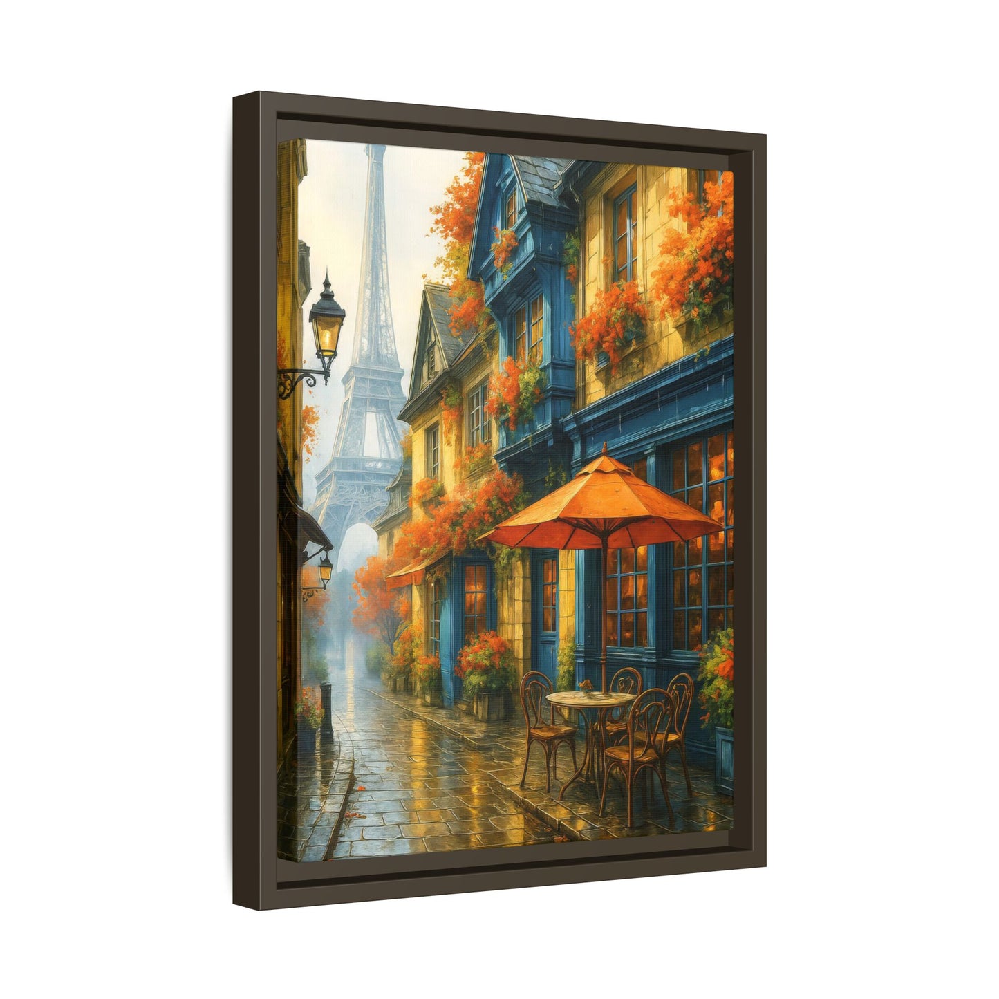Golden Sunset in Rustic Alley – Framed Canvas Wall Art, 1.25" Deep