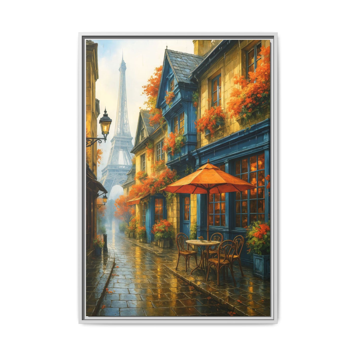Golden Sunset in Rustic Alley – Framed Canvas Wall Art, 1.25" Deep