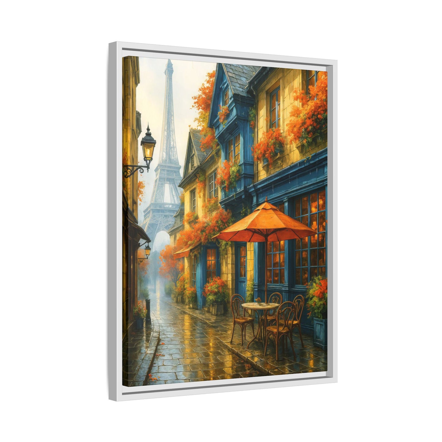 Golden Sunset in Rustic Alley – Framed Canvas Wall Art, 1.25" Deep