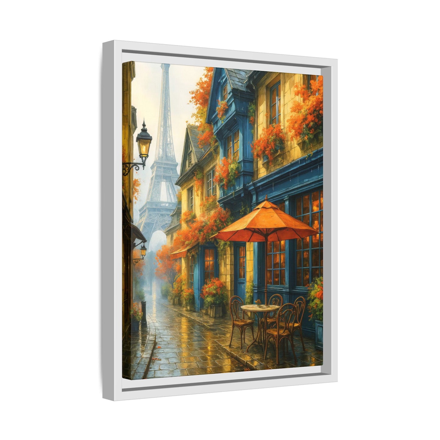 Golden Sunset in Rustic Alley – Framed Canvas Wall Art, 1.25" Deep