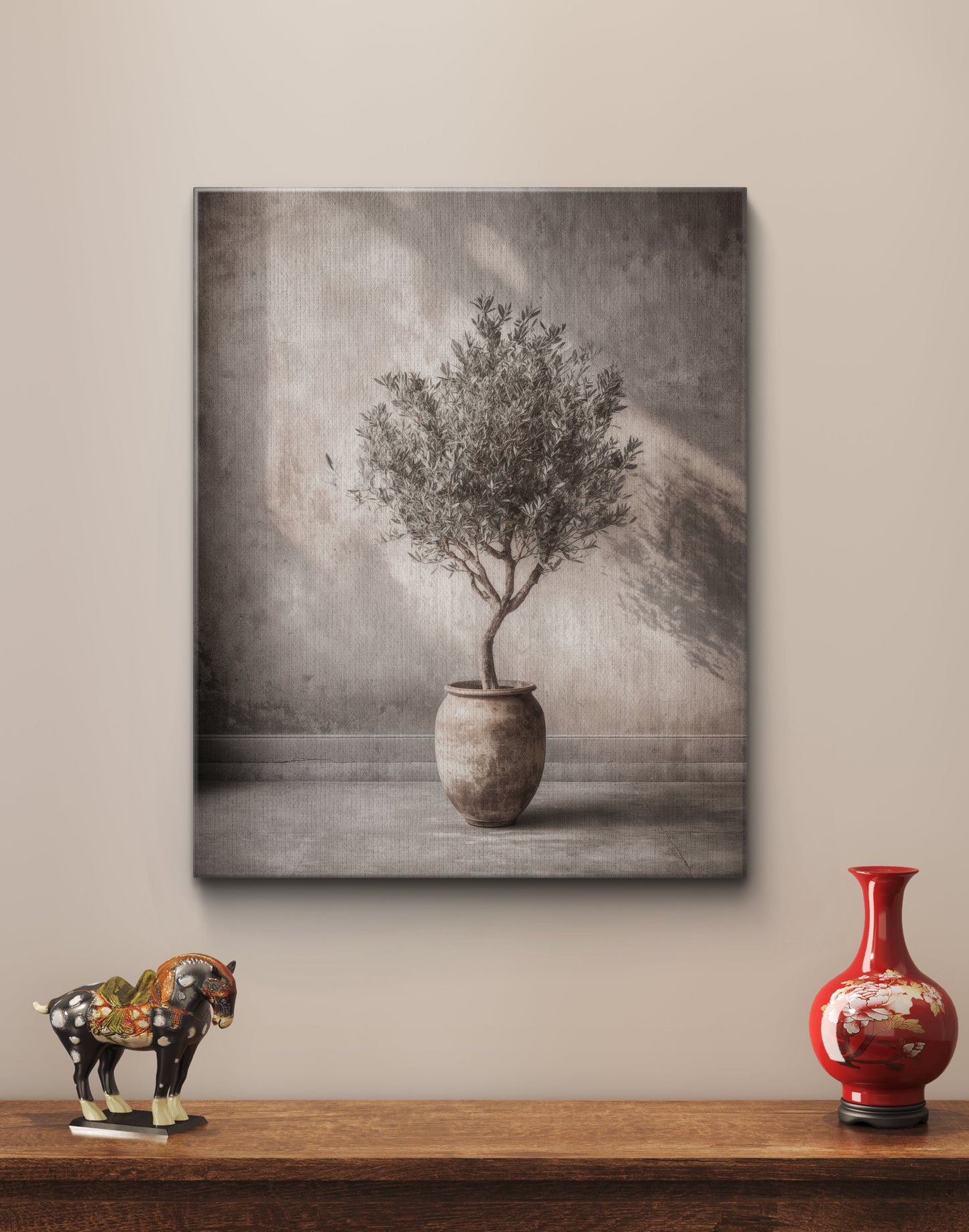 Stillness of the Olive Tree – Calm Minimalist Wall Art