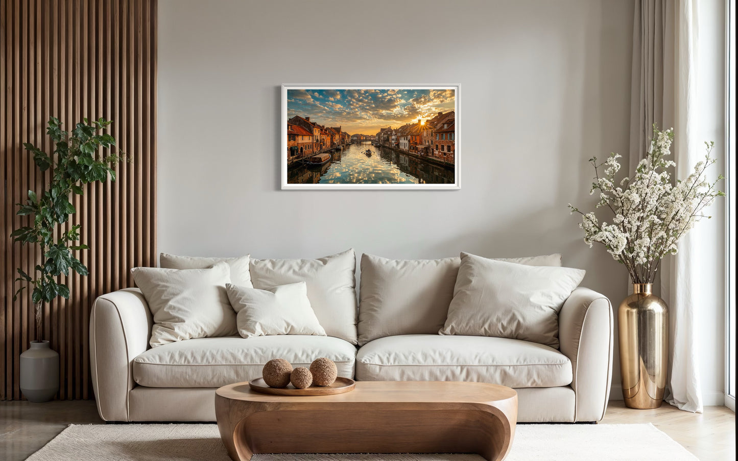 Golden Sunset Canal – Canvas & Framed Wall Art
