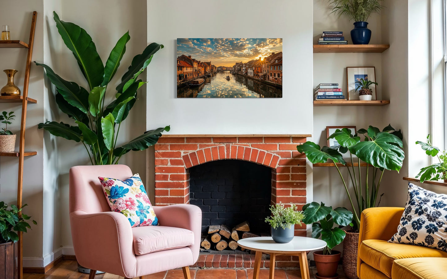 Golden Sunset Canal – Canvas & Framed Wall Art