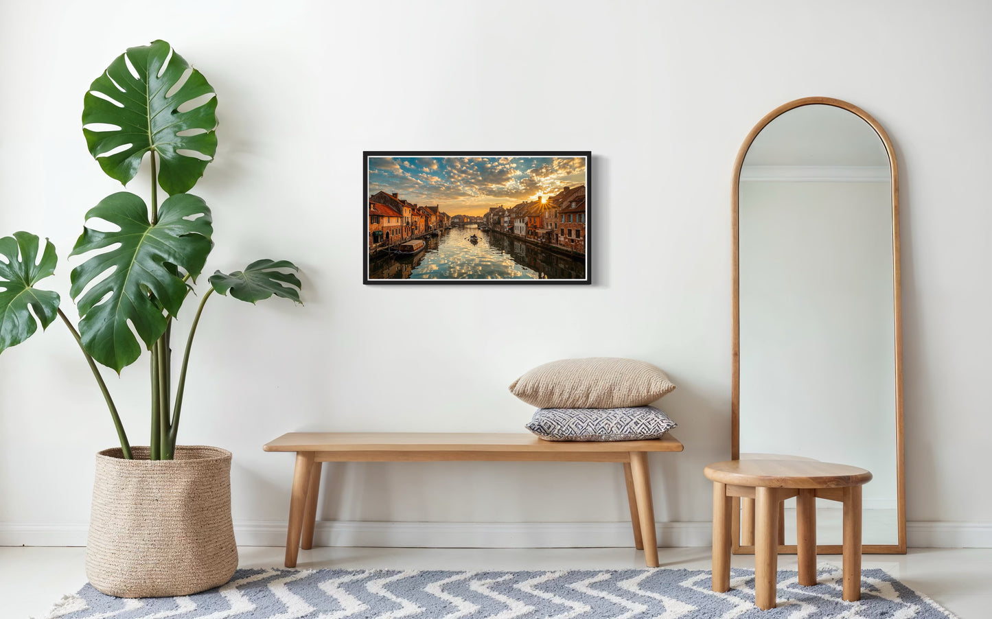 Golden Sunset Canal – Canvas & Framed Wall Art
