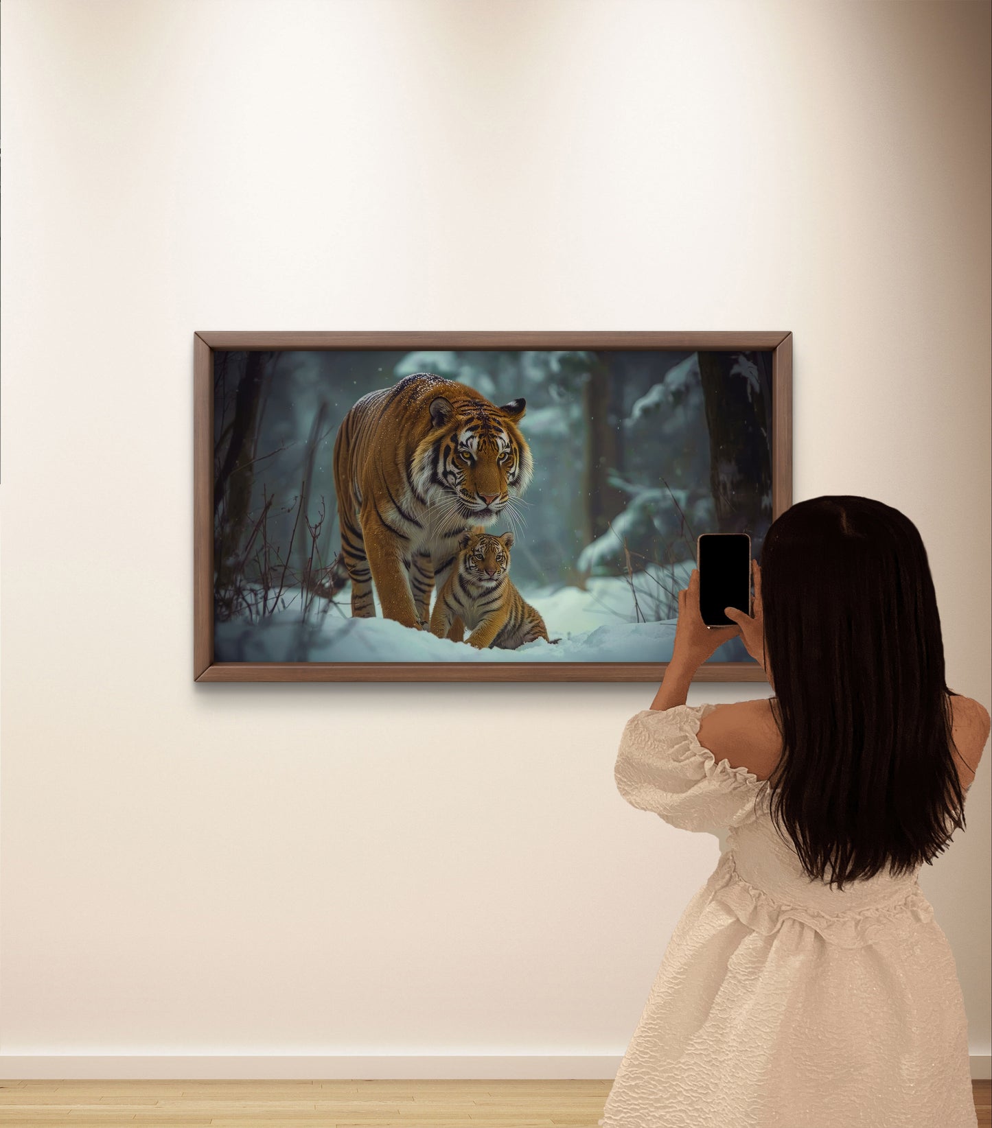 “Guardian of the Wild” — Mother & Cub in the Snow