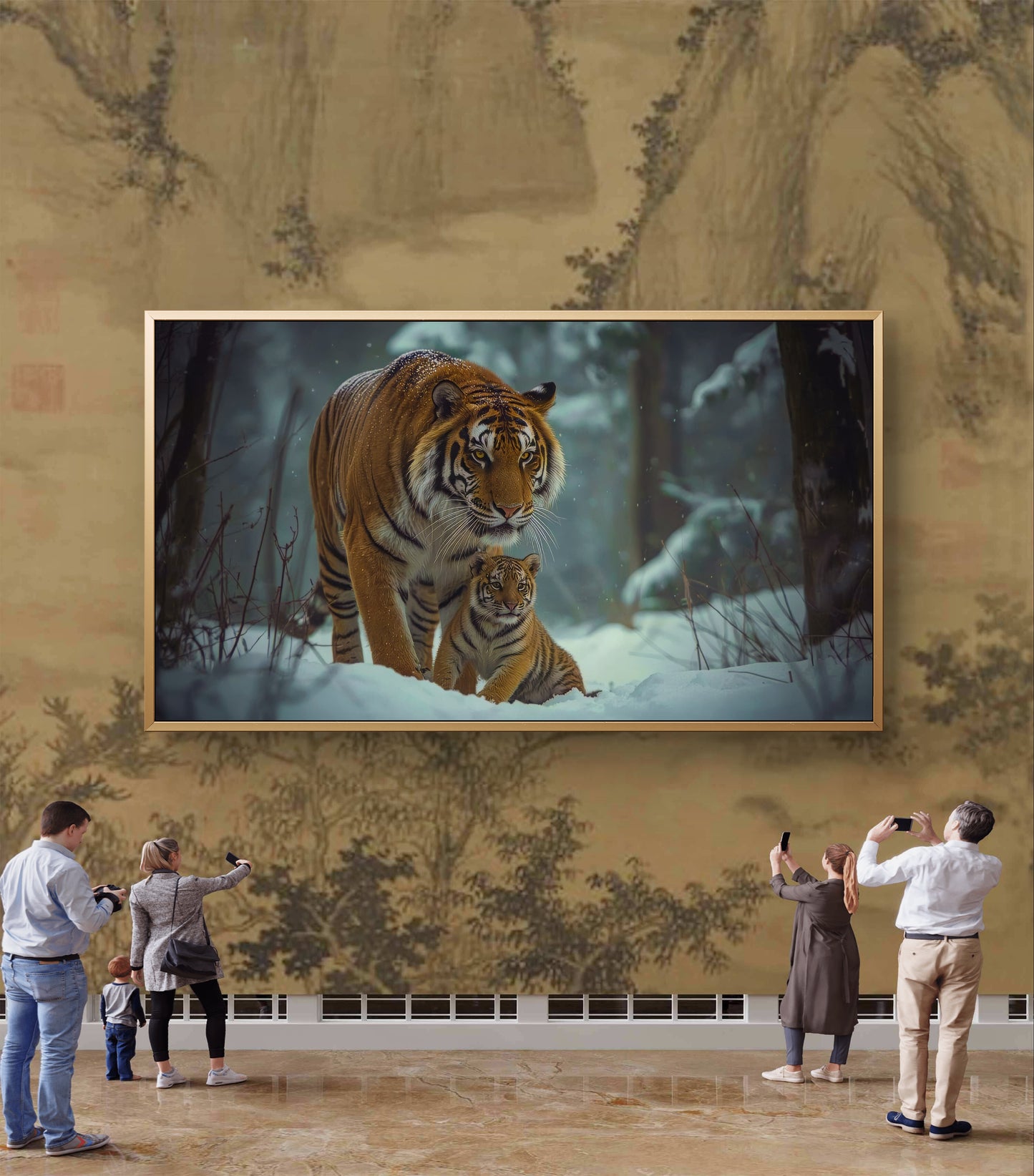 “Guardian of the Wild” — Mother & Cub in the Snow
