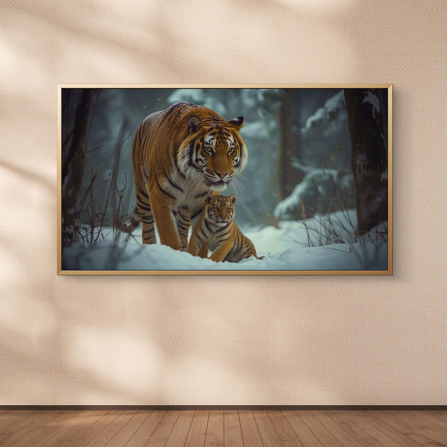 “Guardian of the Wild” — Mother & Cub in the Snow