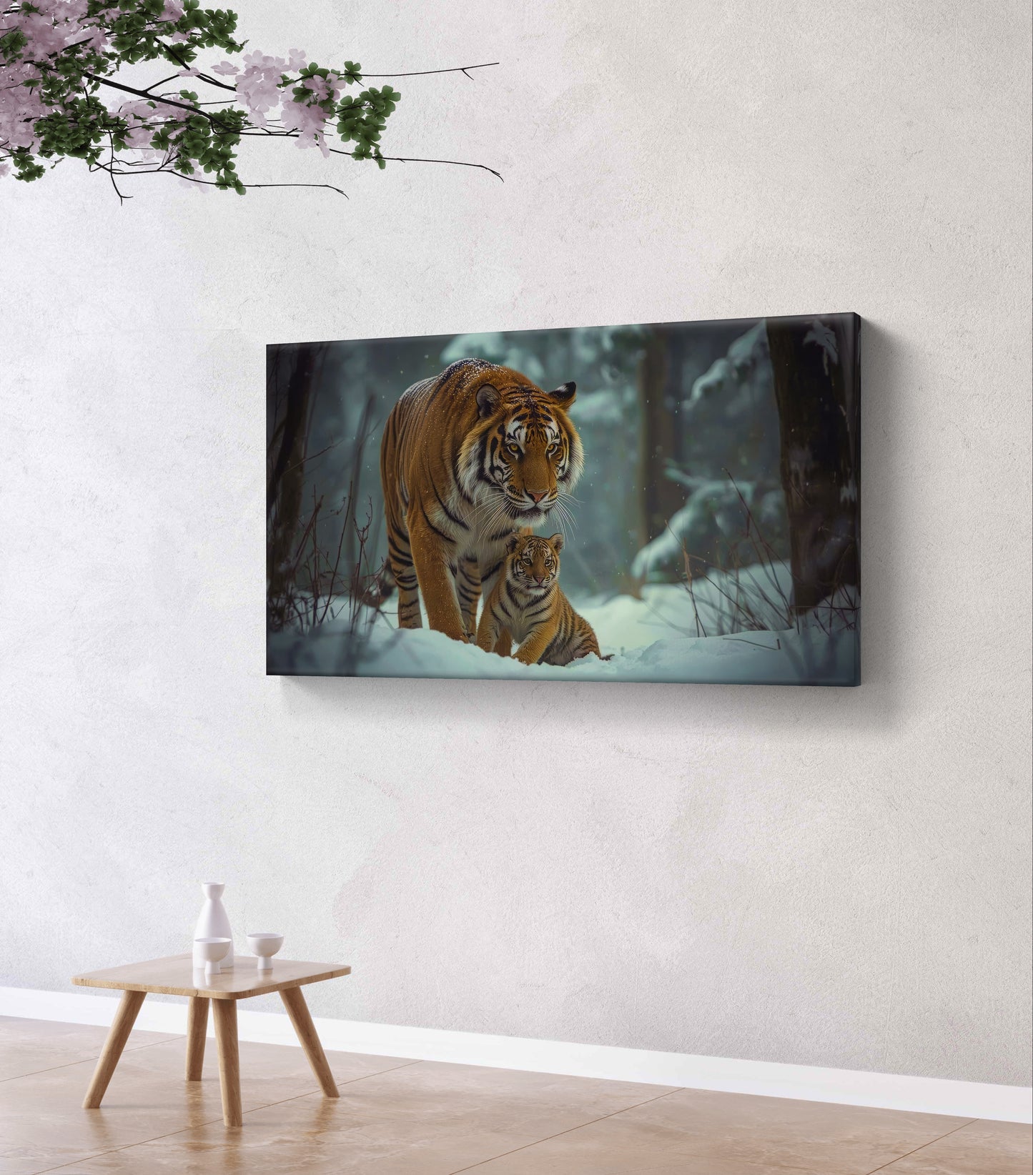 “Guardian of the Wild” — Mother & Cub in the Snow