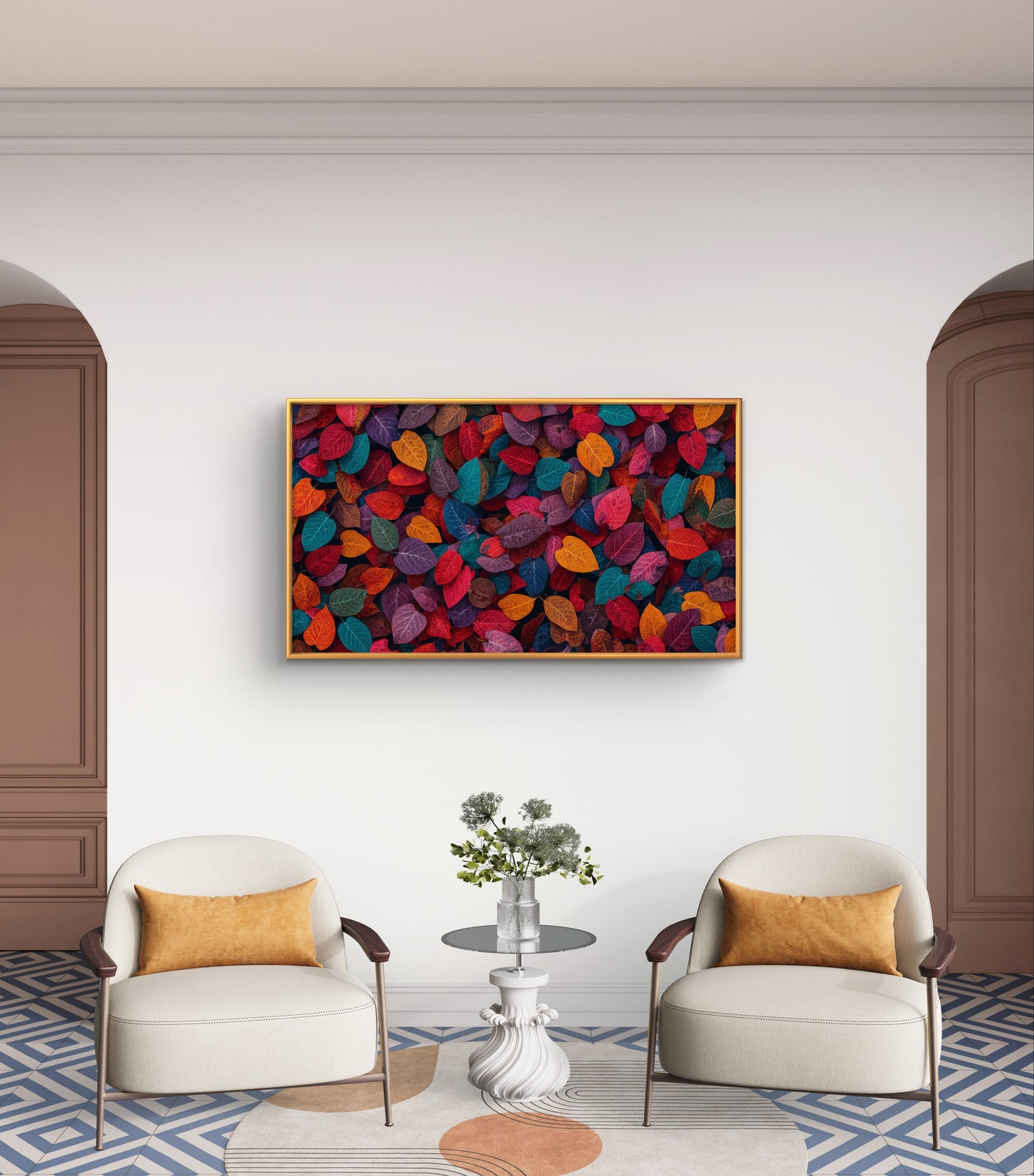 “Autumn Harmony – Vibrant Leaves Wall Art Print”