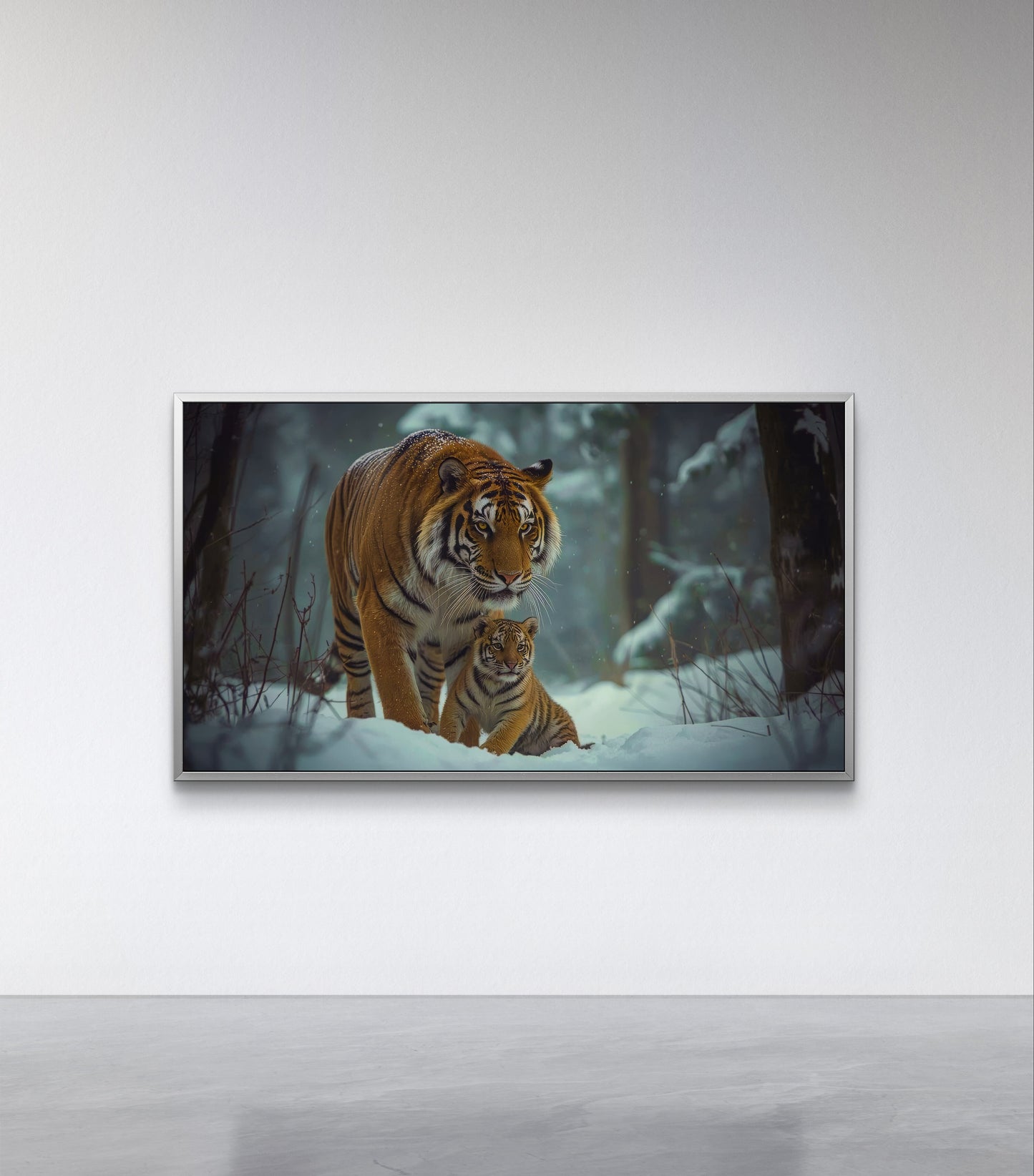 “Guardian of the Wild” — Mother & Cub in the Snow