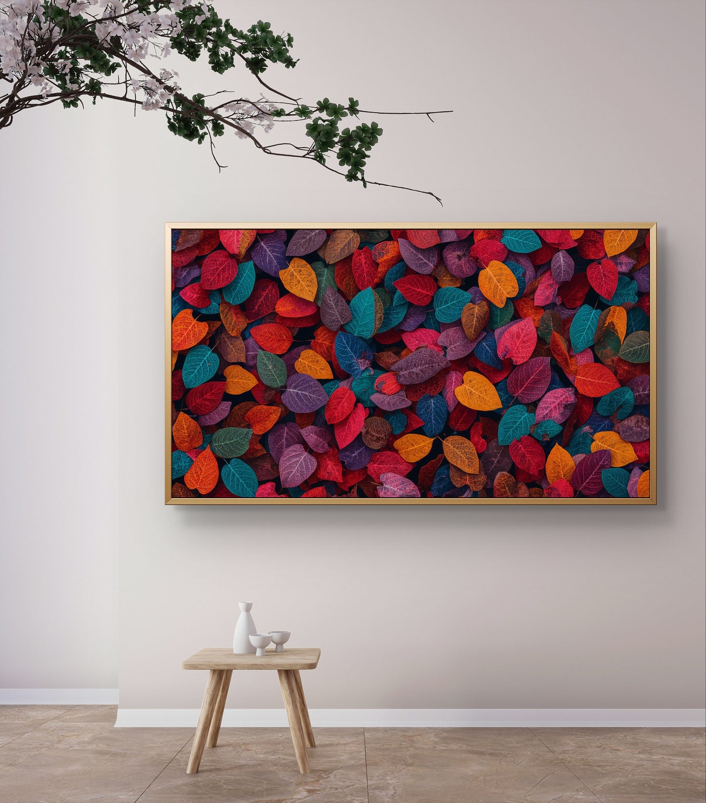 “Autumn Harmony – Vibrant Leaves Wall Art Print”
