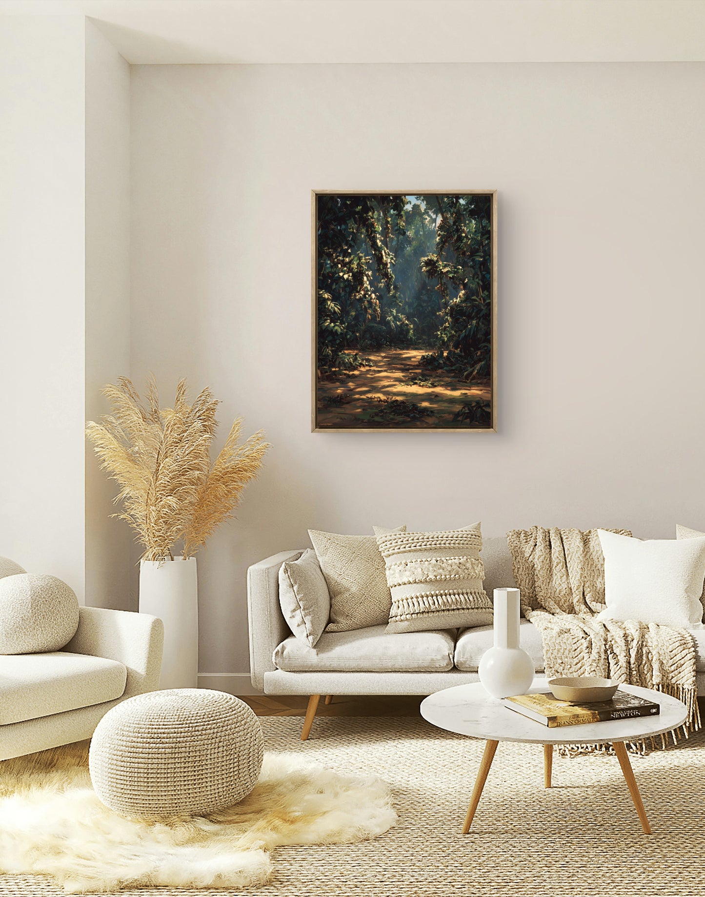 Warm Forest Walk Moody Nature Landscape Wall Art