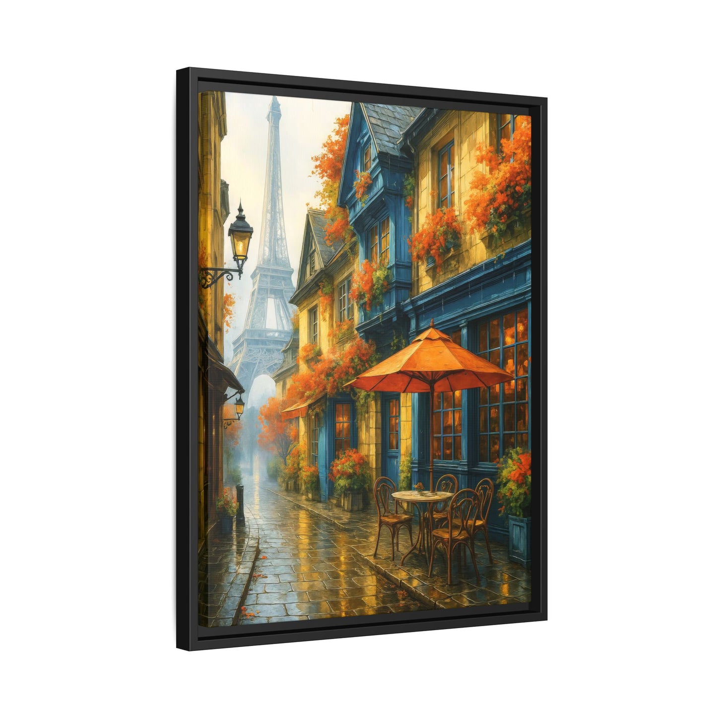 Golden Sunset in Rustic Alley – Framed Canvas Wall Art, 1.25" Deep