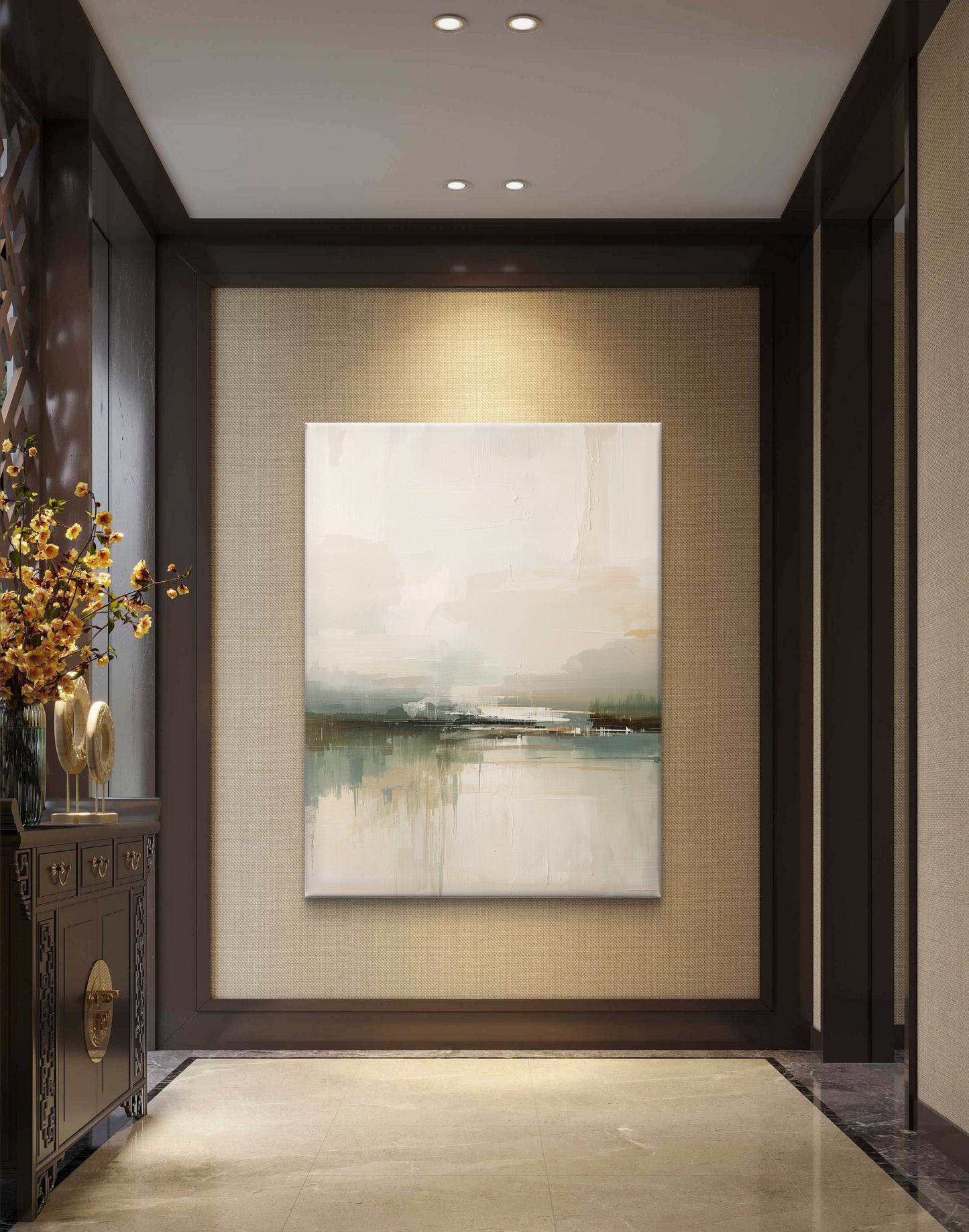 Minimal Abstract Landscape in Soft Neutral Tones