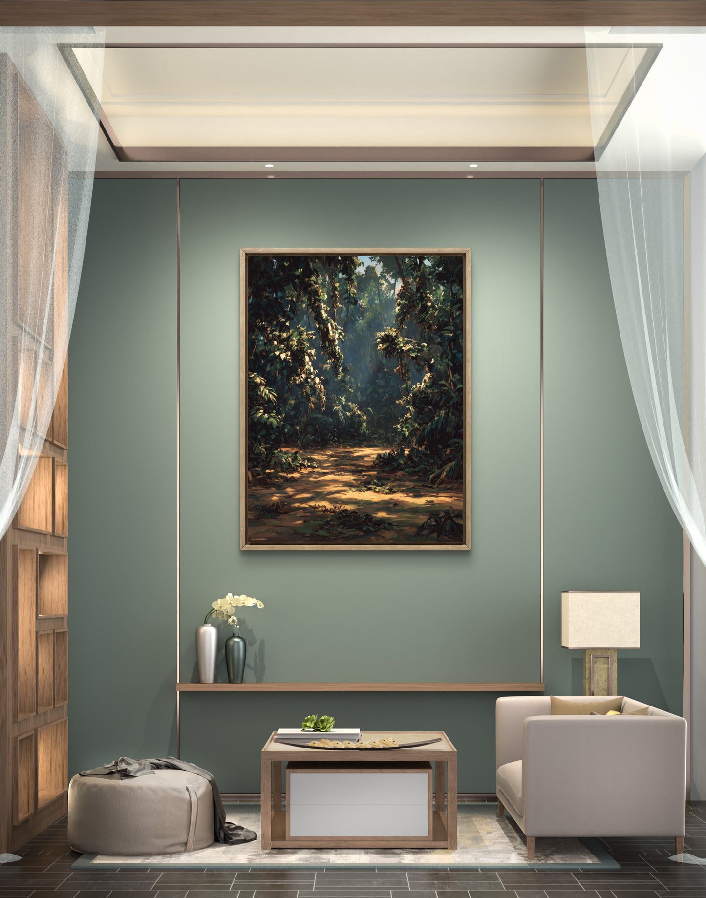 Warm Forest Walk Moody Nature Landscape Wall Art