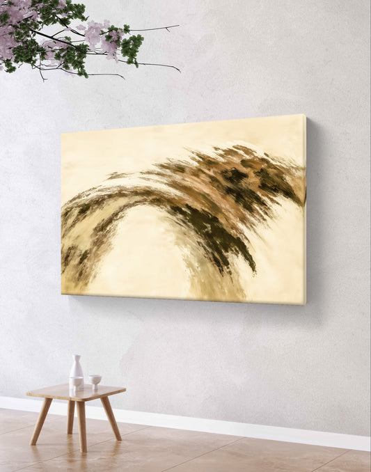 Arc of Tranquility – Abstract Brown Wave Wall Art