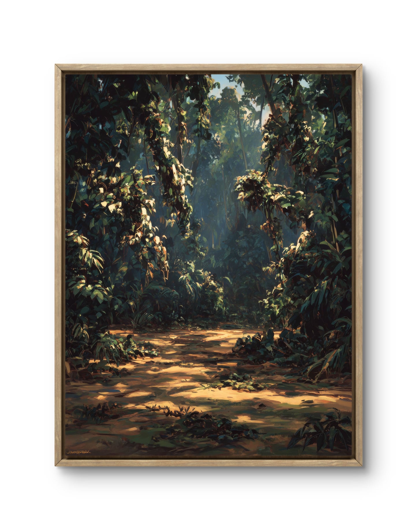 Warm Forest Walk Moody Nature Landscape Wall Art