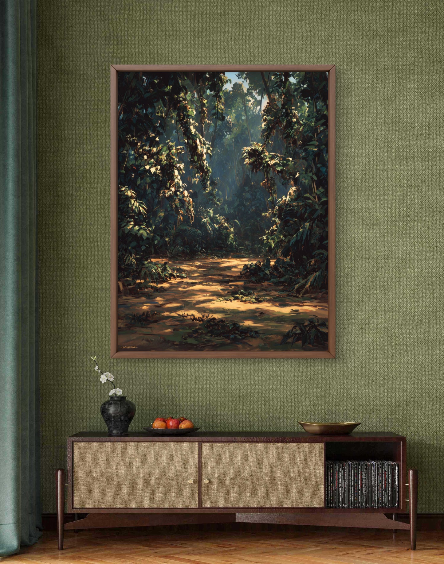 Warm Forest Walk Moody Nature Landscape Wall Art