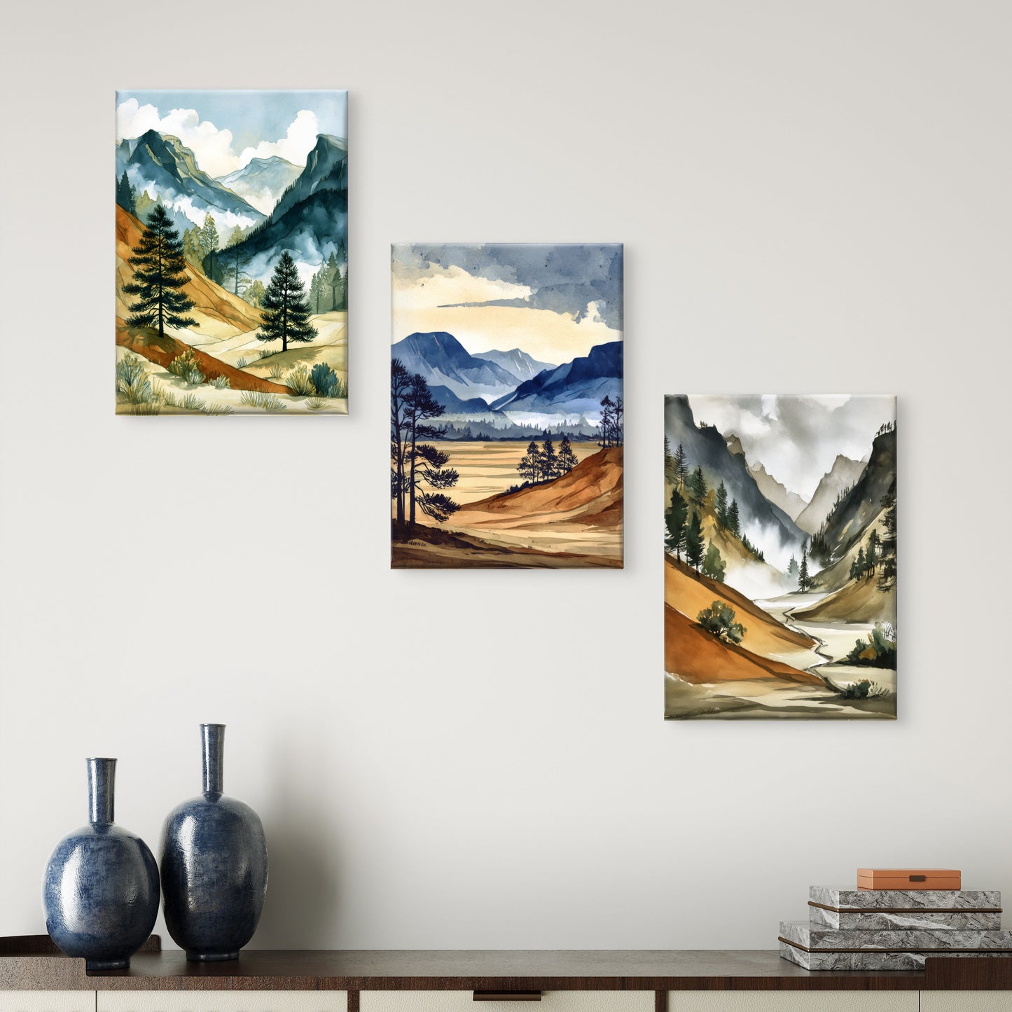 “Mountain Calm – Set of 3 Wall Art”
