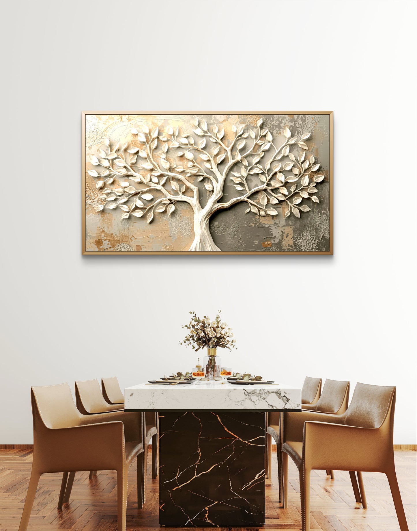 Tree of Harmony – Textured Neutral Wall Art
