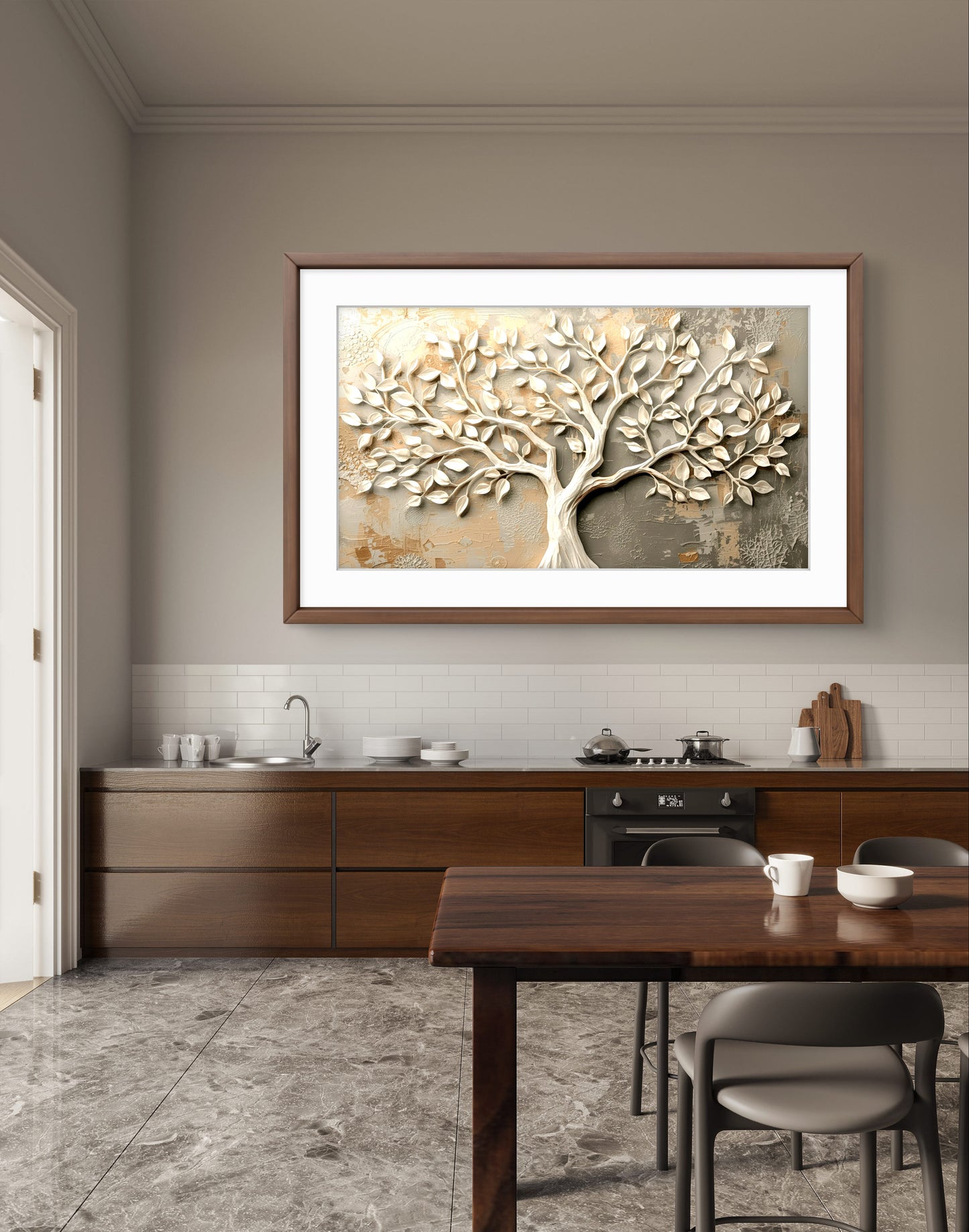 Tree of Harmony – Textured Neutral Wall Art
