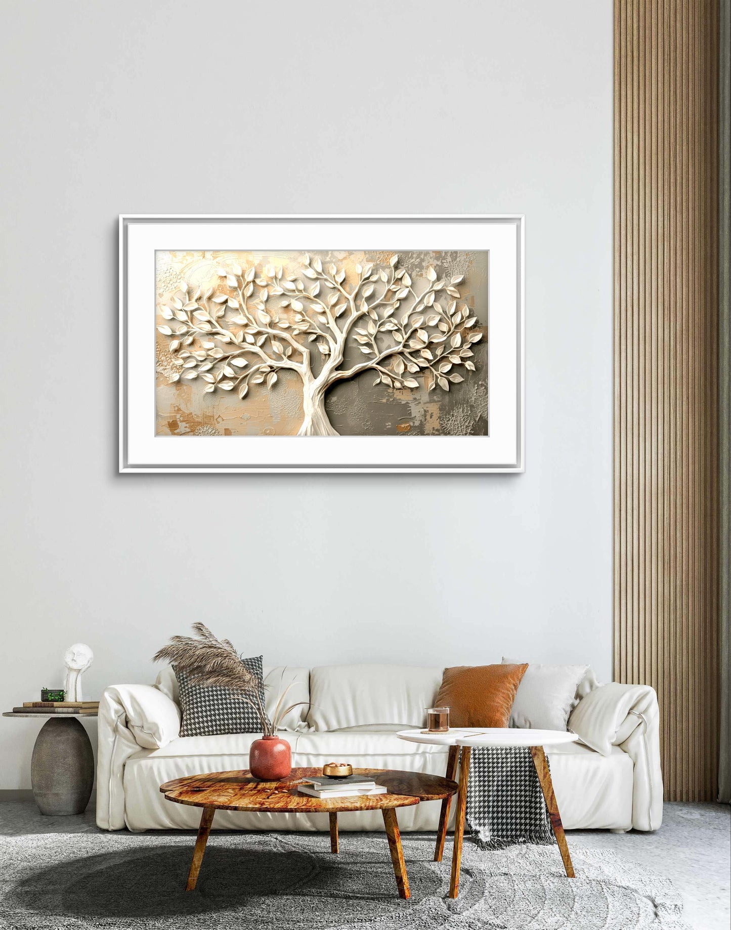 Tree of Harmony – Textured Neutral Wall Art