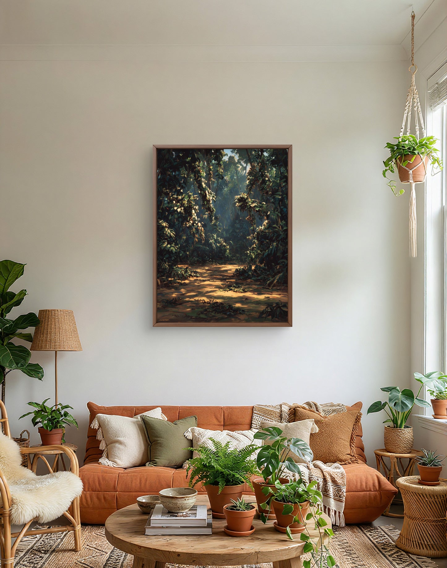 Warm Forest Walk Moody Nature Landscape Wall Art