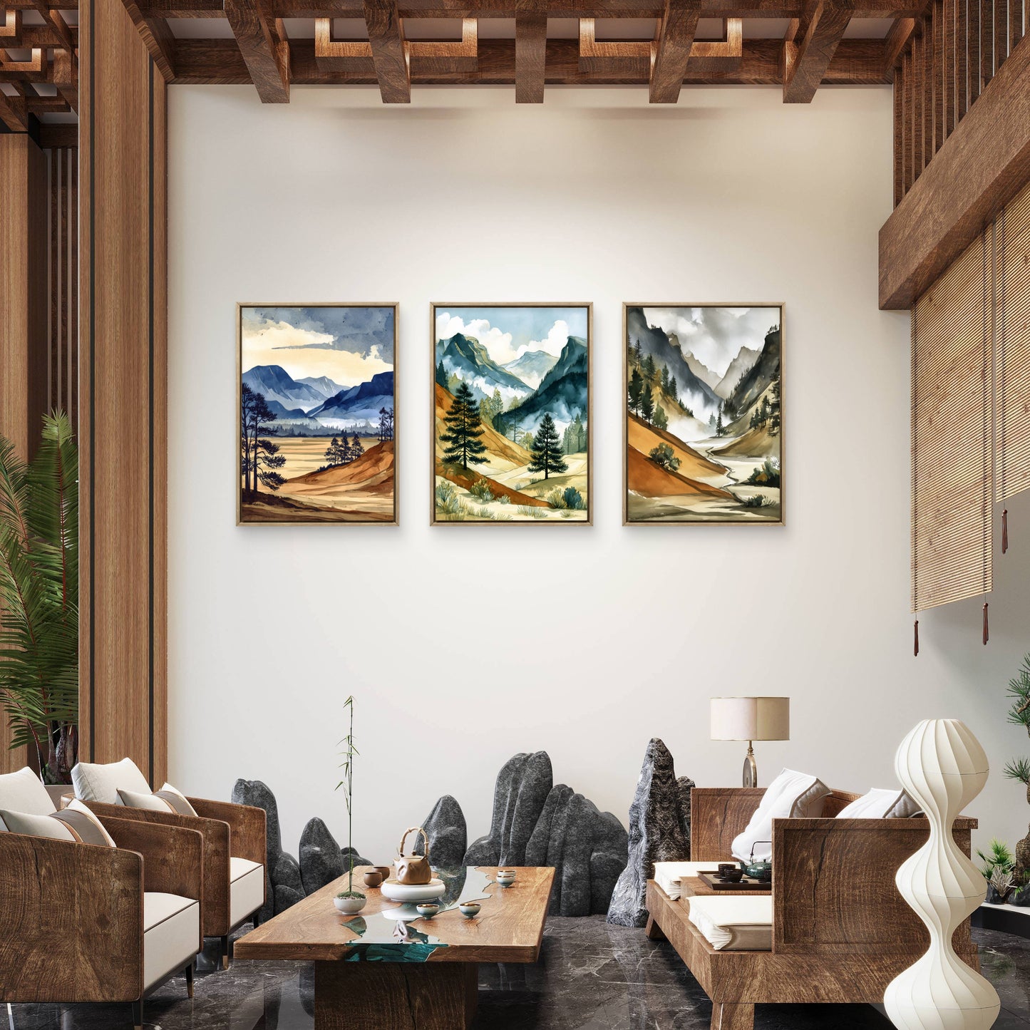 “Mountain Calm – Set of 3 Wall Art”