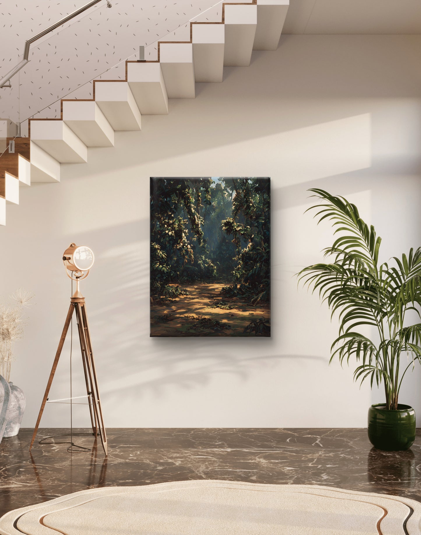 Warm Forest Walk Moody Nature Landscape Wall Art