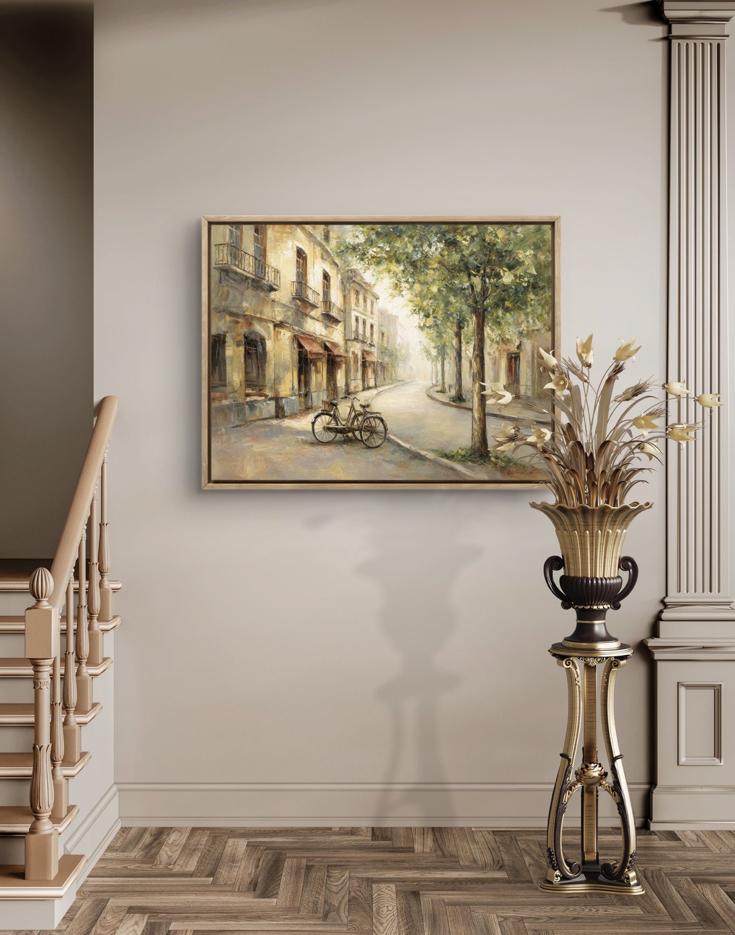European Street Scene – Neutral Vintage Wall Art