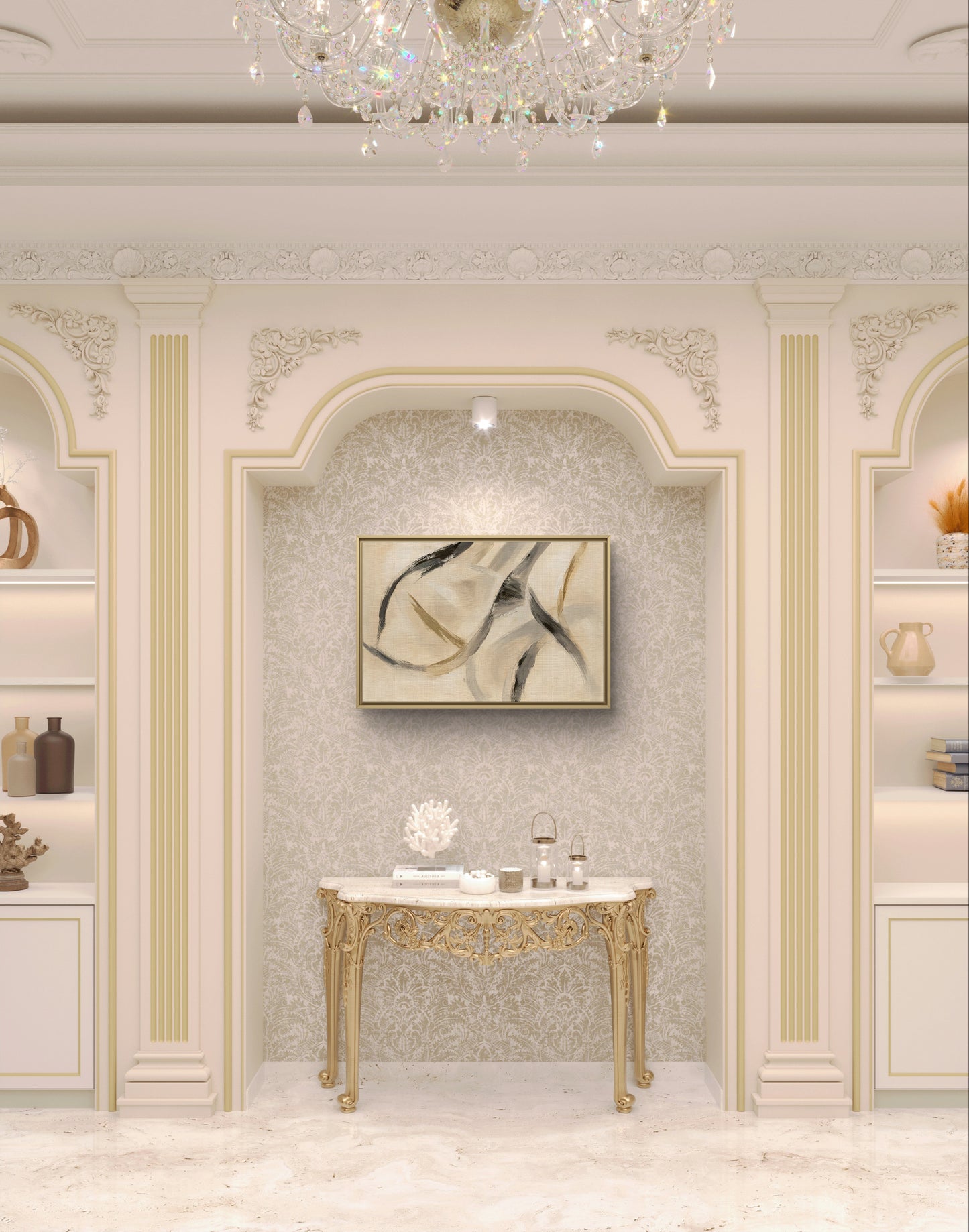 Waves of Serenity – Abstract Neutral Wall Art