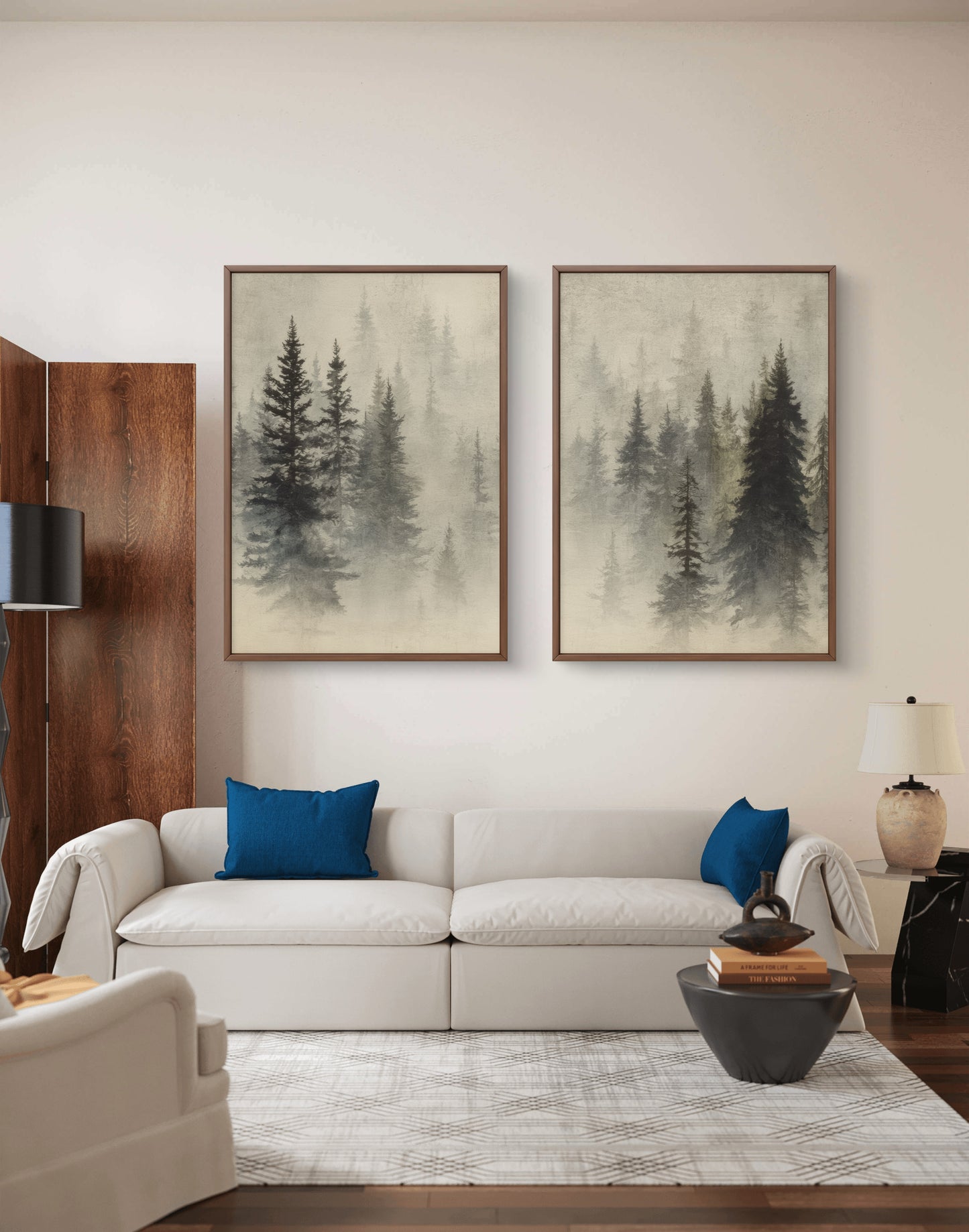Morning Haze – Forest Canvas Wall Art Set of 2