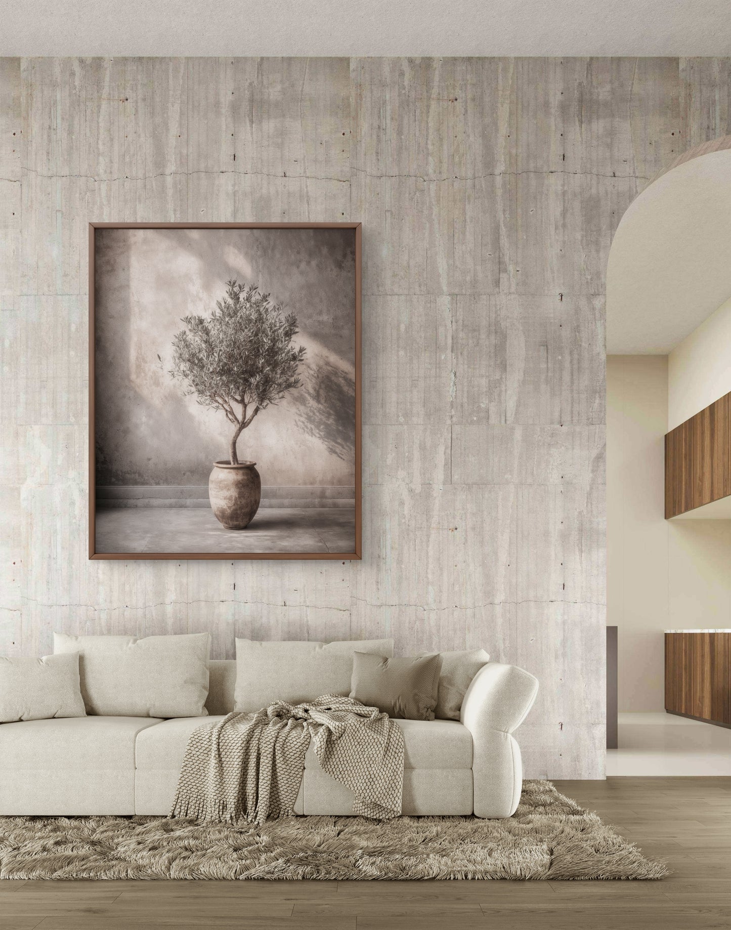 Stillness of the Olive Tree – Calm Minimalist Wall Art