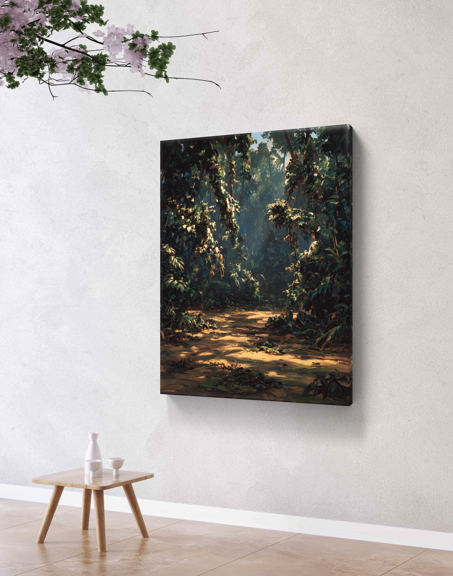 Warm Forest Walk Moody Nature Landscape Wall Art