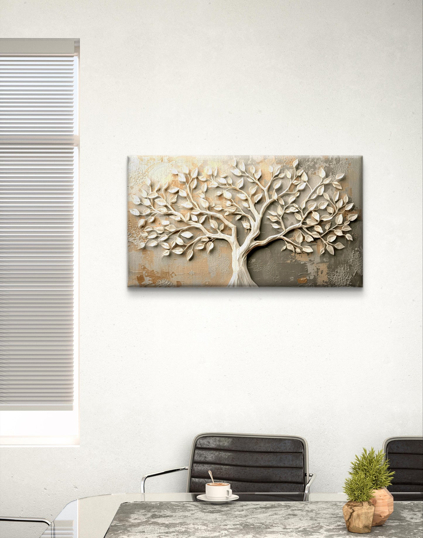 Tree of Harmony – Textured Neutral Wall Art