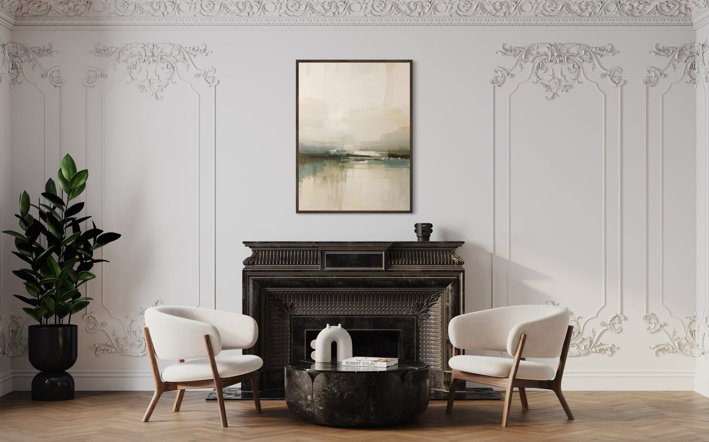 Minimal Abstract Landscape in Soft Neutral Tones