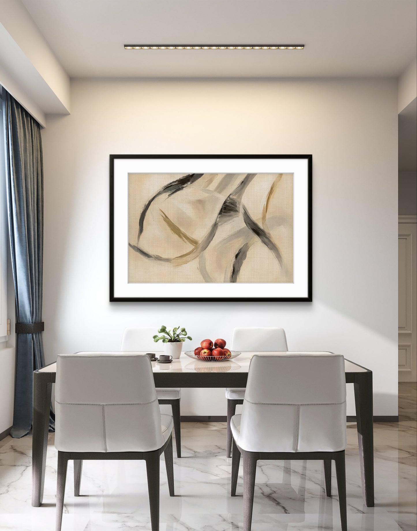 Waves of Serenity – Abstract Neutral Wall Art