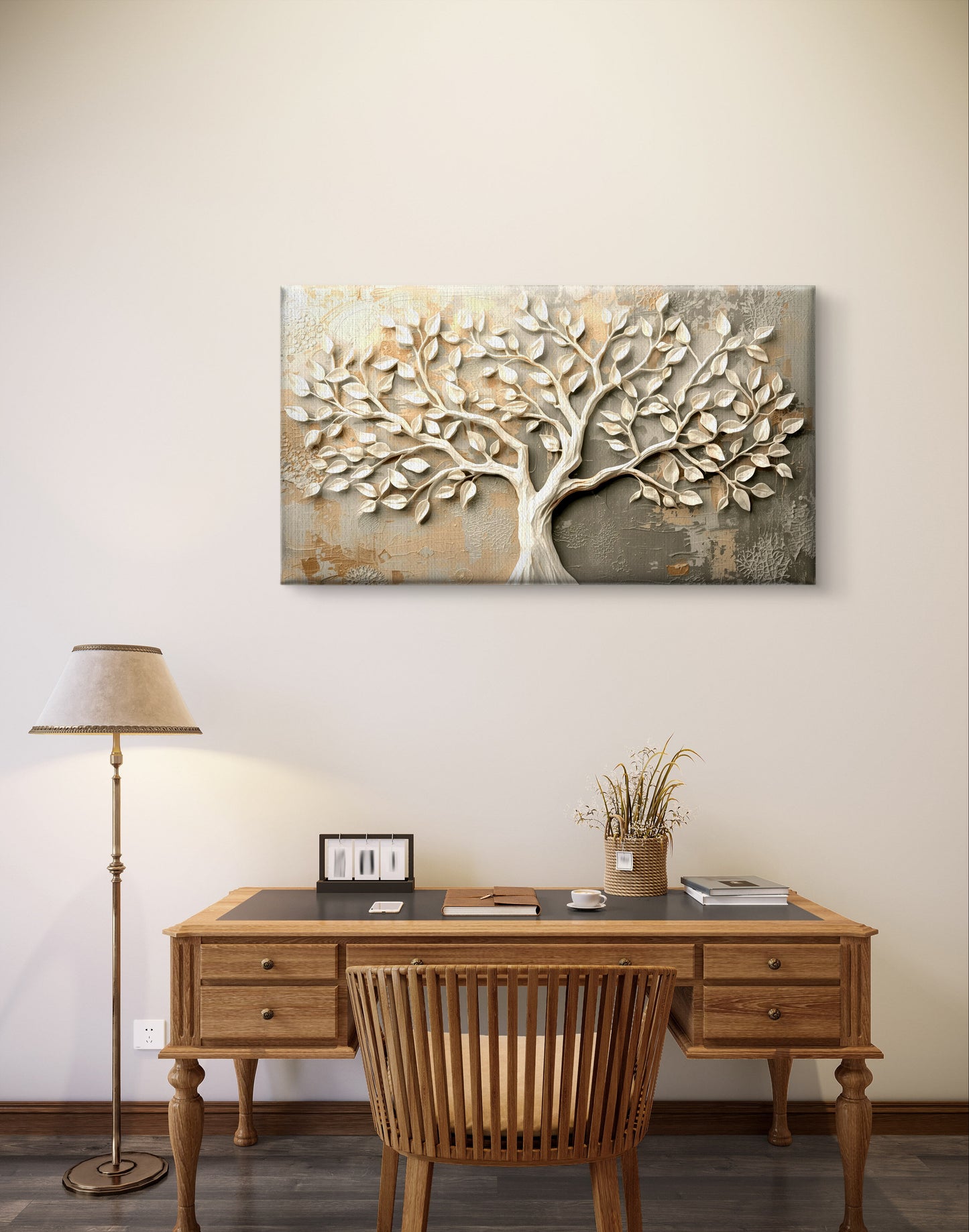 Tree of Harmony – Textured Neutral Wall Art