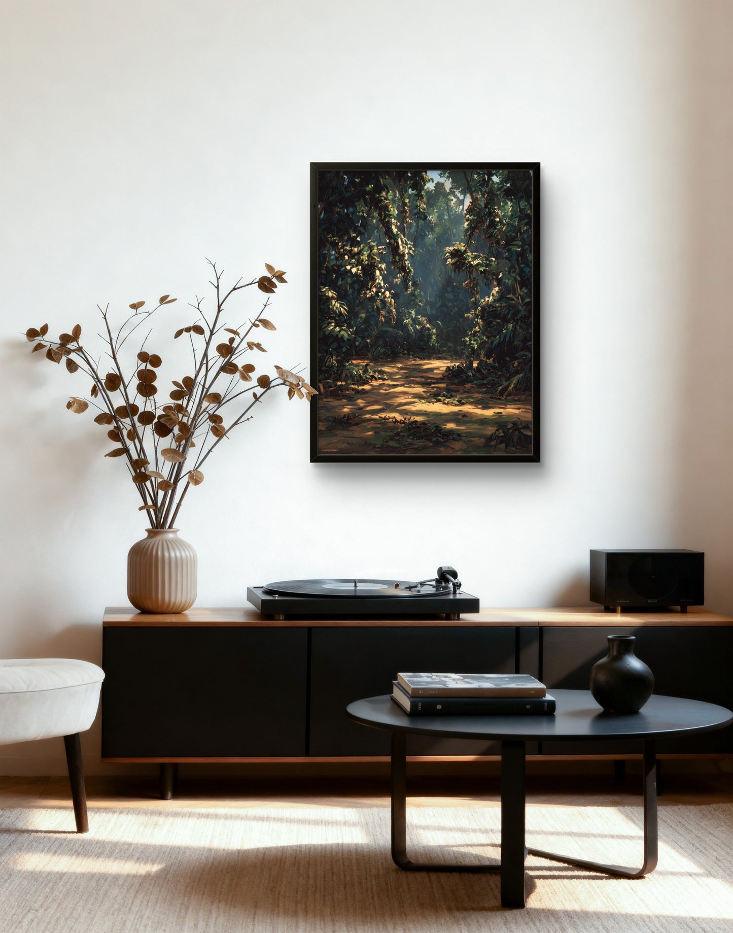 Warm Forest Walk Moody Nature Landscape Wall Art