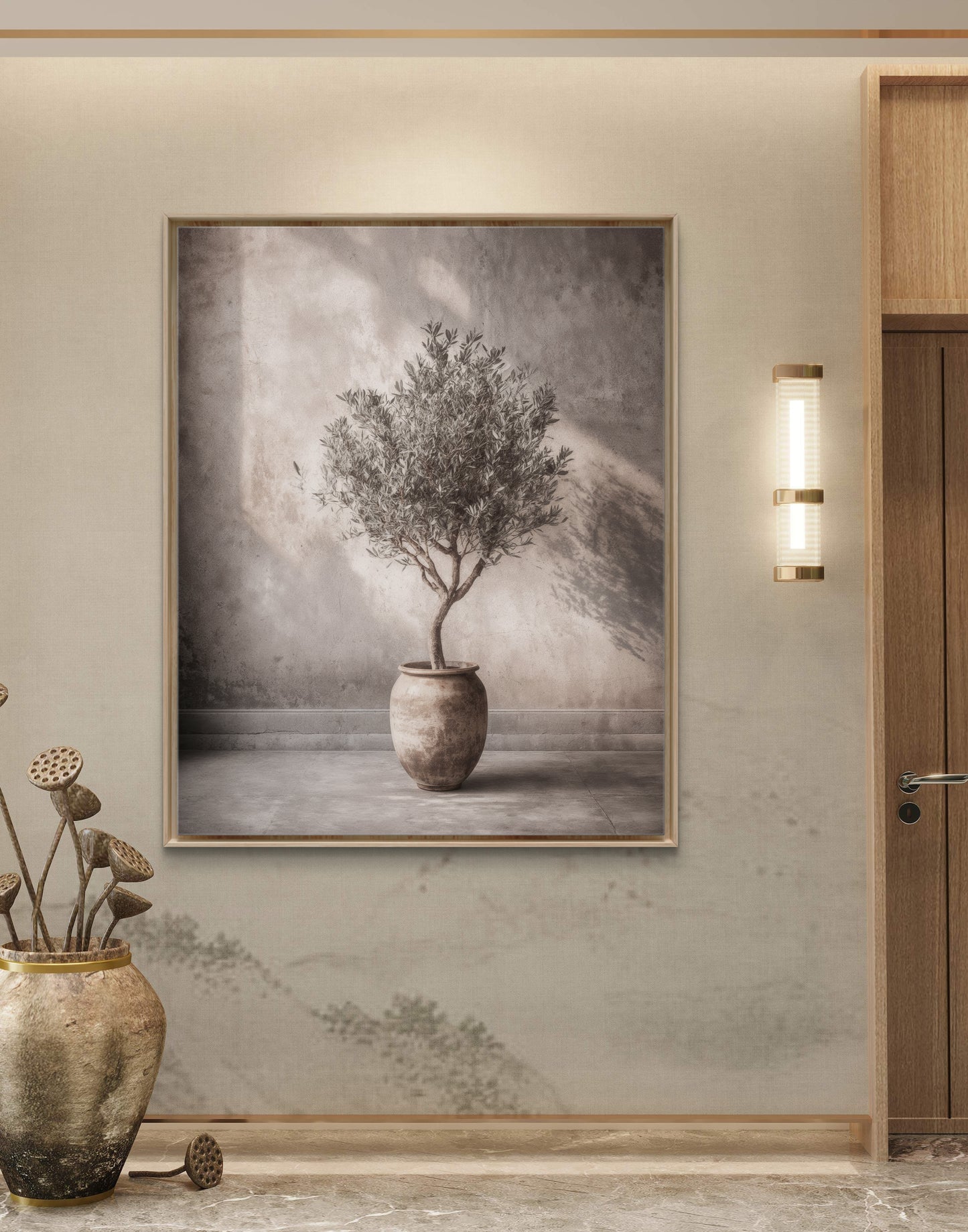 Stillness of the Olive Tree – Calm Minimalist Wall Art