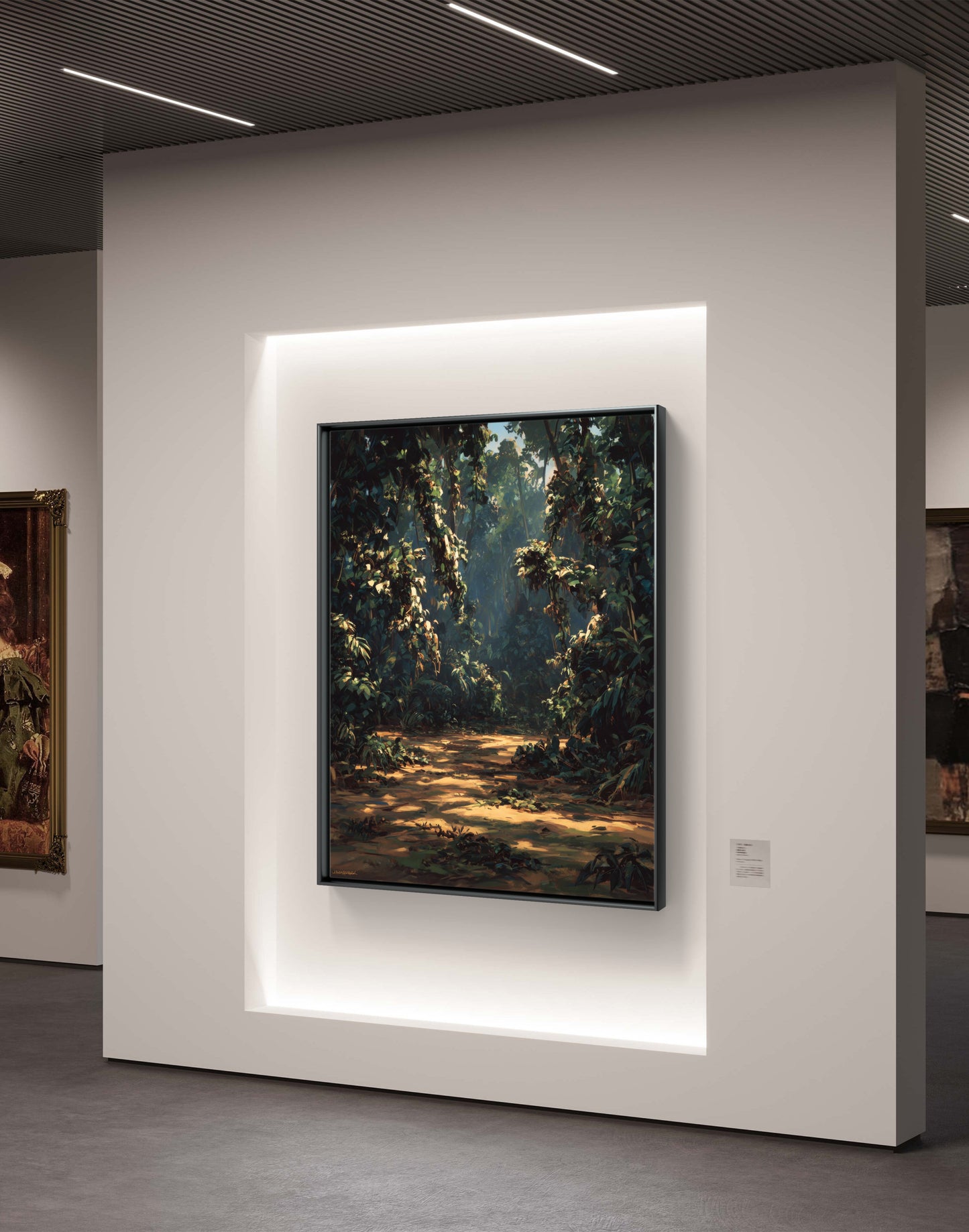 Warm Forest Walk Moody Nature Landscape Wall Art