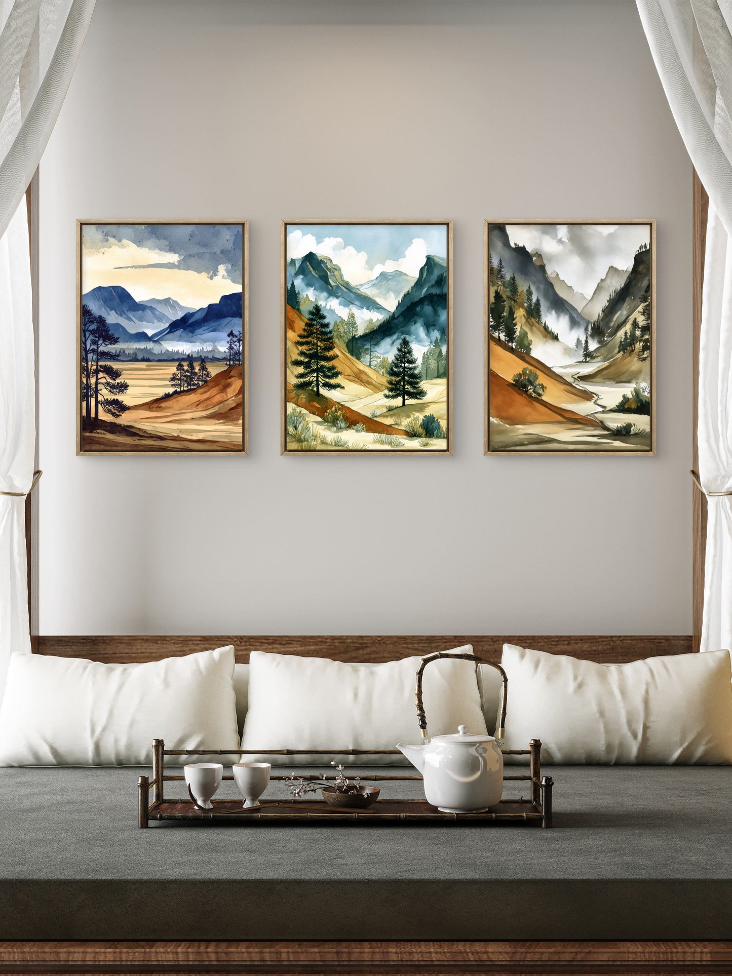 “Mountain Calm – Set of 3 Wall Art”