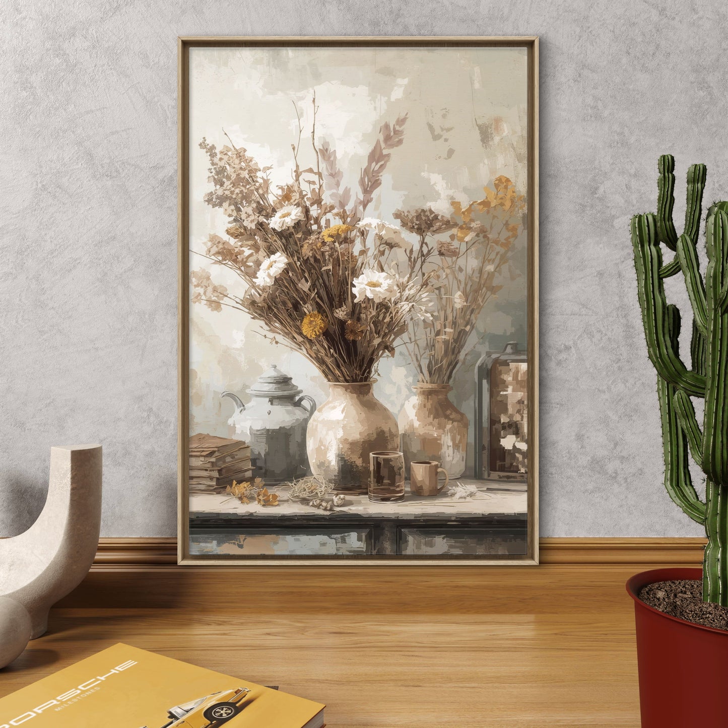 Rustic Landscape Autumn Calm – Vintage Floral Wall ArtWall Art