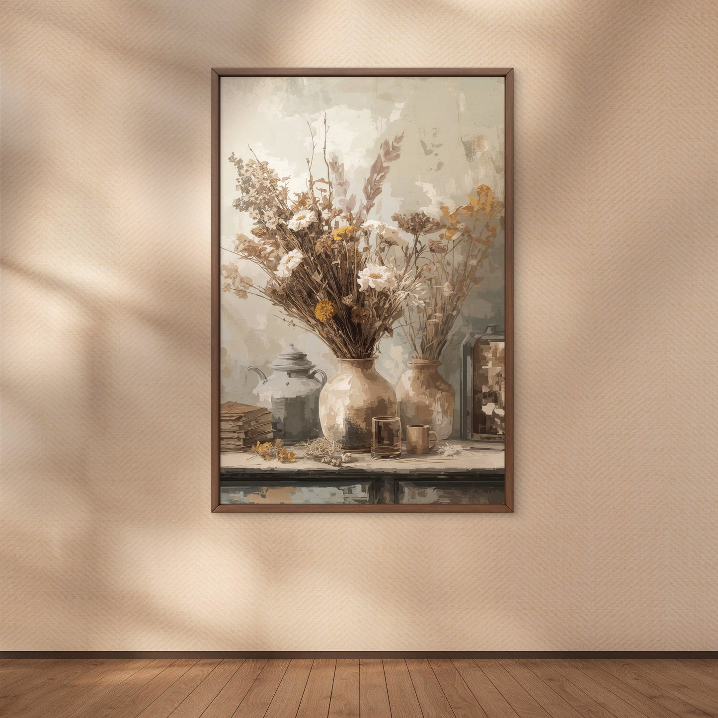 Rustic Landscape Autumn Calm – Vintage Floral Wall ArtWall Art