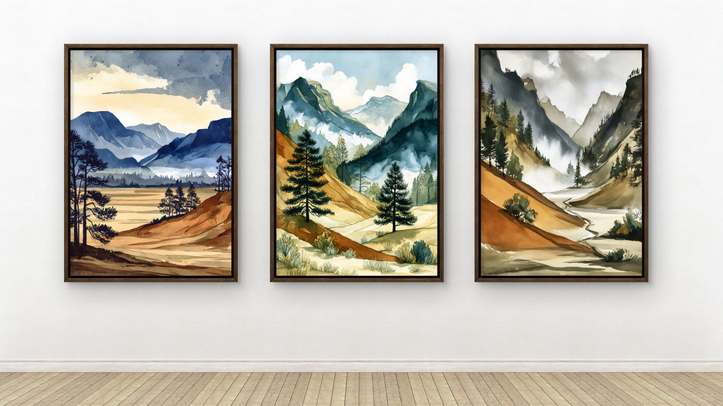 “Mountain Calm – Set of 3 Wall Art”
