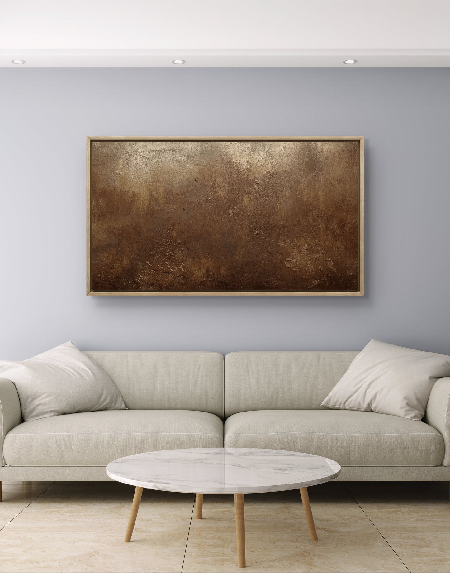 Warm Horizon Wall Art – Neutral Textured Abstract Canvas, Earth Tone Minimal Decor