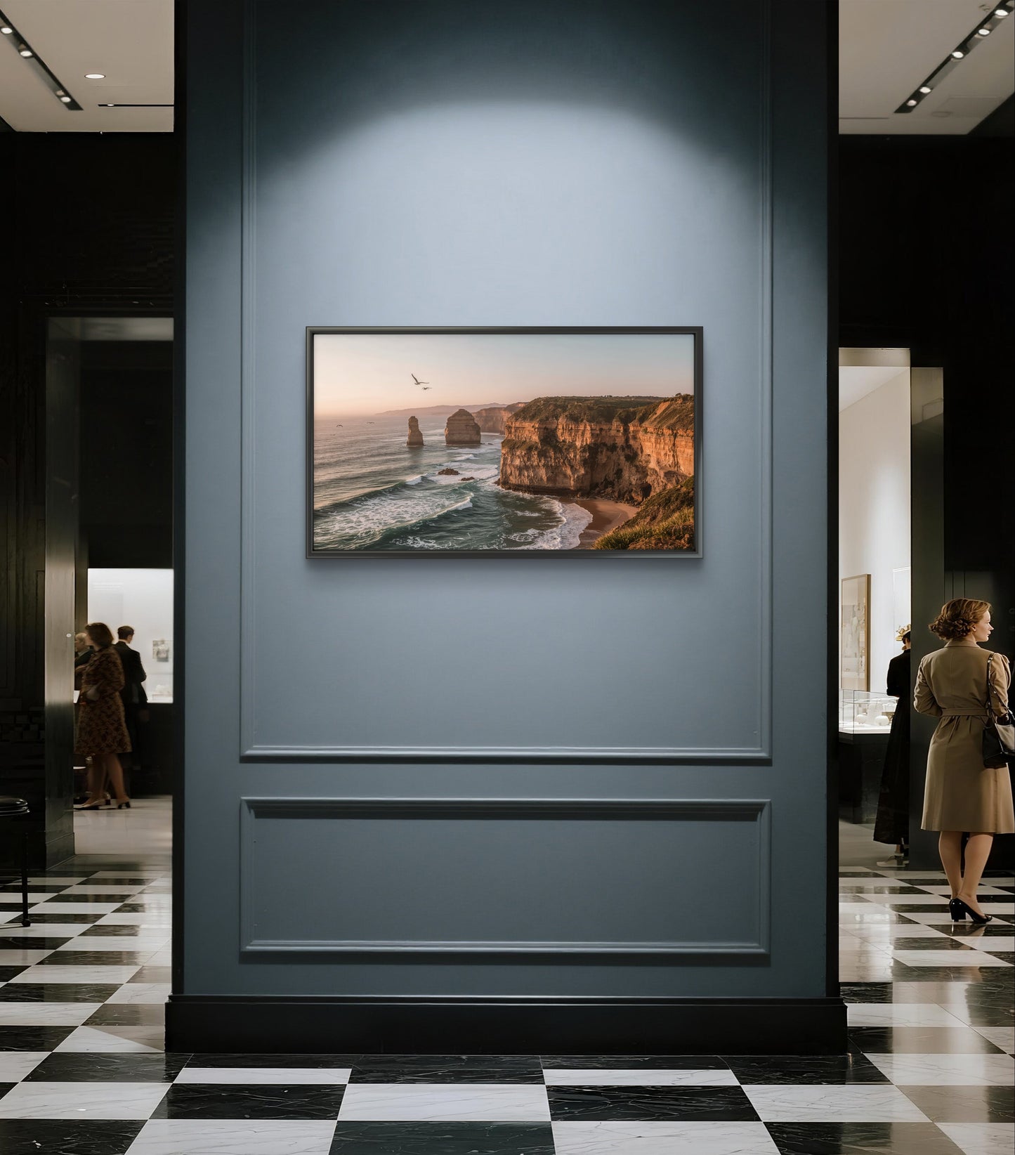 "Whispers of the Ocean Cliffs – Sunset Serenity Wall Art"