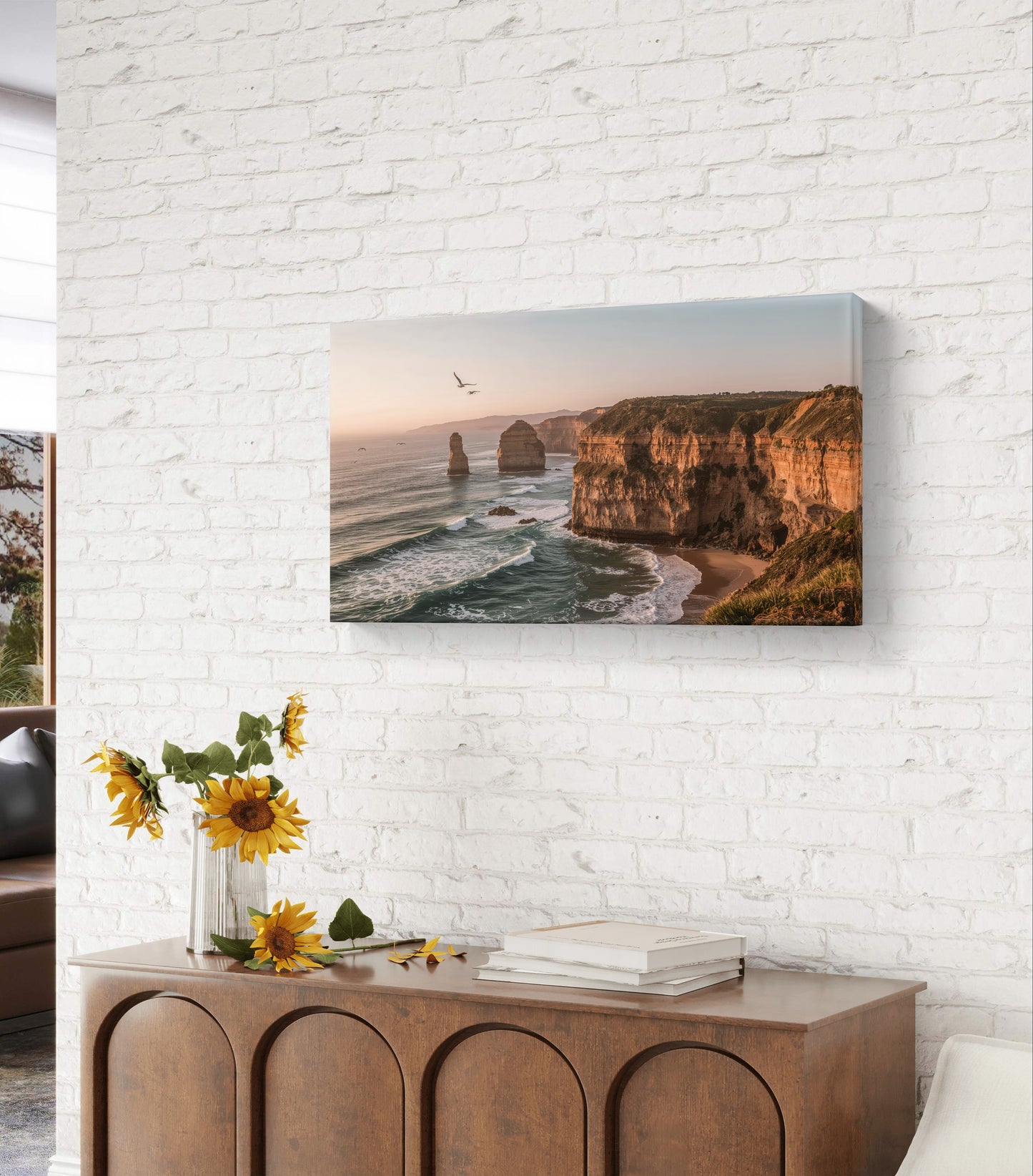 "Whispers of the Ocean Cliffs – Sunset Serenity Wall Art"