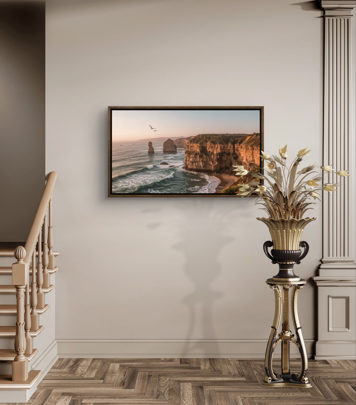 "Whispers of the Ocean Cliffs – Sunset Serenity Wall Art"