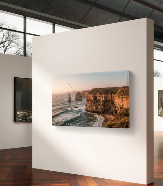 "Whispers of the Ocean Cliffs – Sunset Serenity Wall Art"